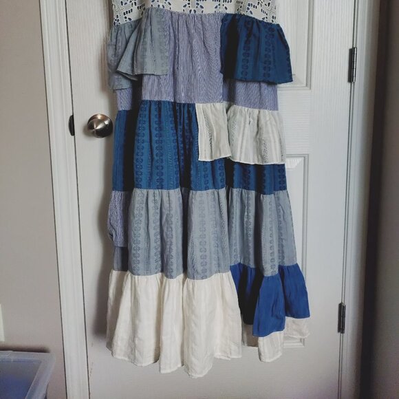 PRICE REDUCTION - New Anthropologie Love Binetti Tiered Patchwork Dress Size L - Picture 6 of 7